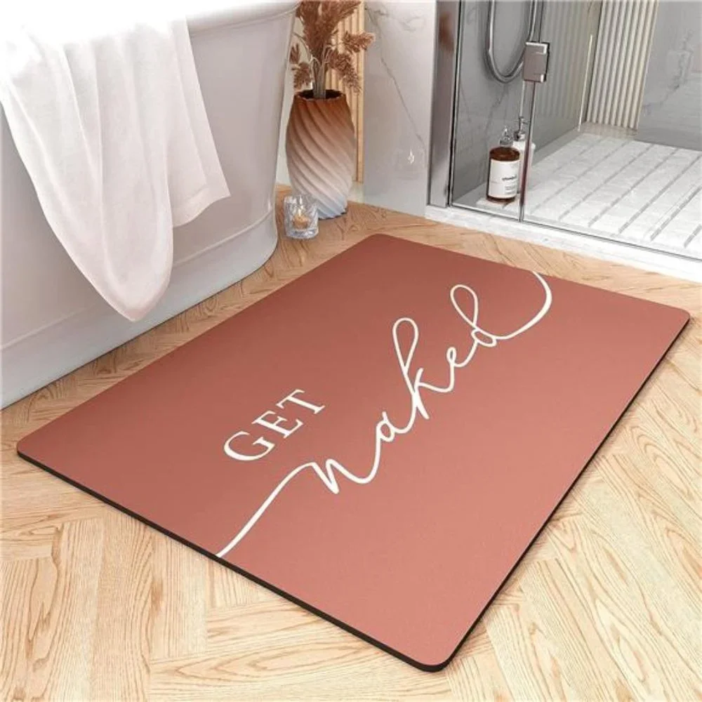 Super Cute - Quick Dry Bath mat 'Get Naked' Non Slip-Bathroom Rug 17
